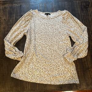 Banana Republic Tan Cheetah Print Knit Top sz S